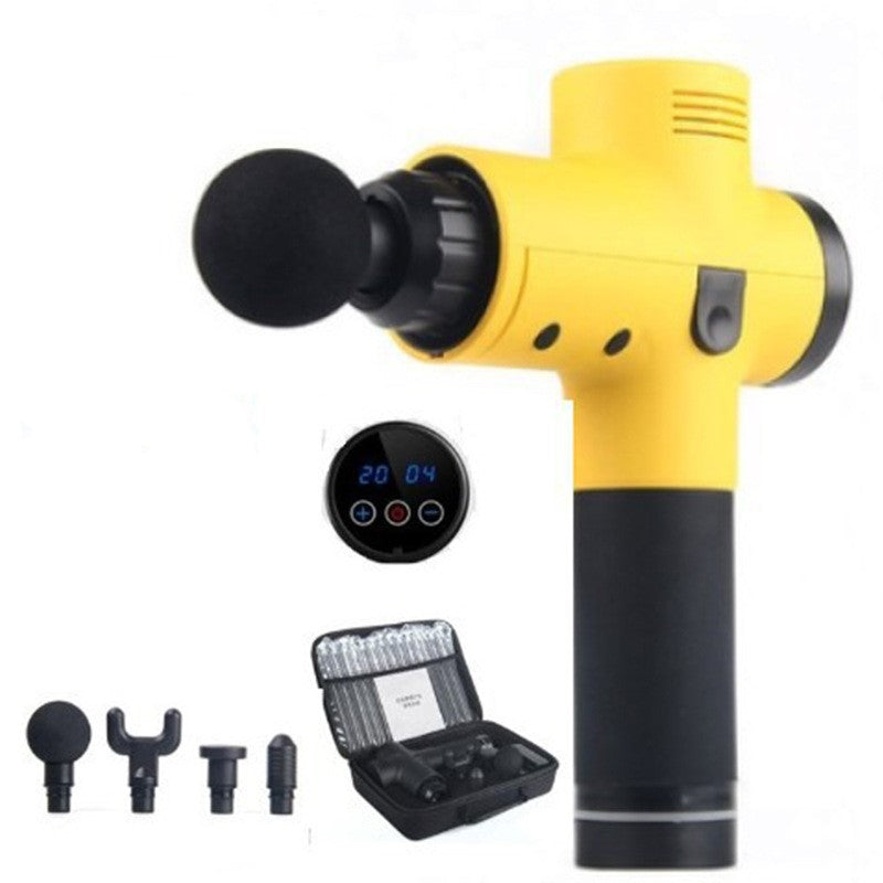 Body Muscle Massager Electric Vibrating Therapy Guns electric massager gun with attachments and display panel.
