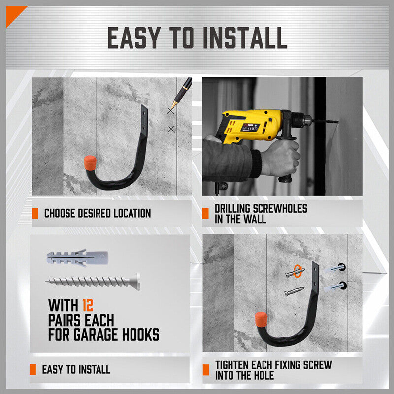 heavy duty wall mounted storage hooks