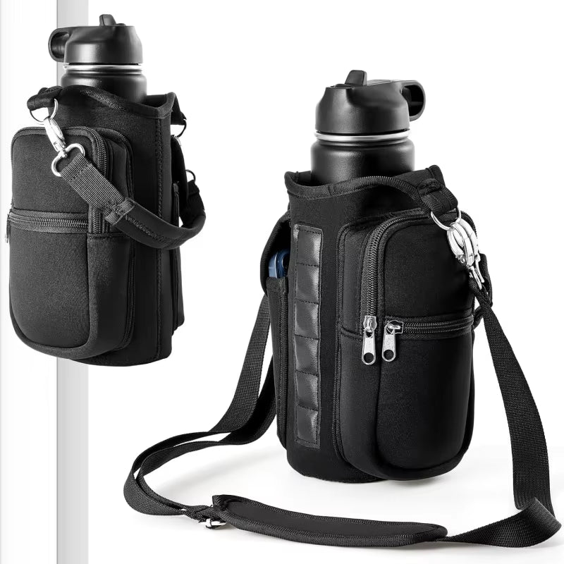 Magnetic Water Bottle Holder with Phone Pocket