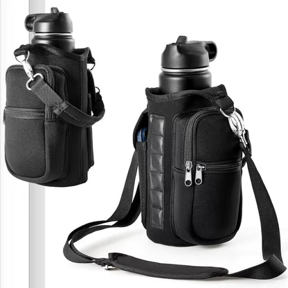 Magnetic Water Bottle Holder with Phone Pocket